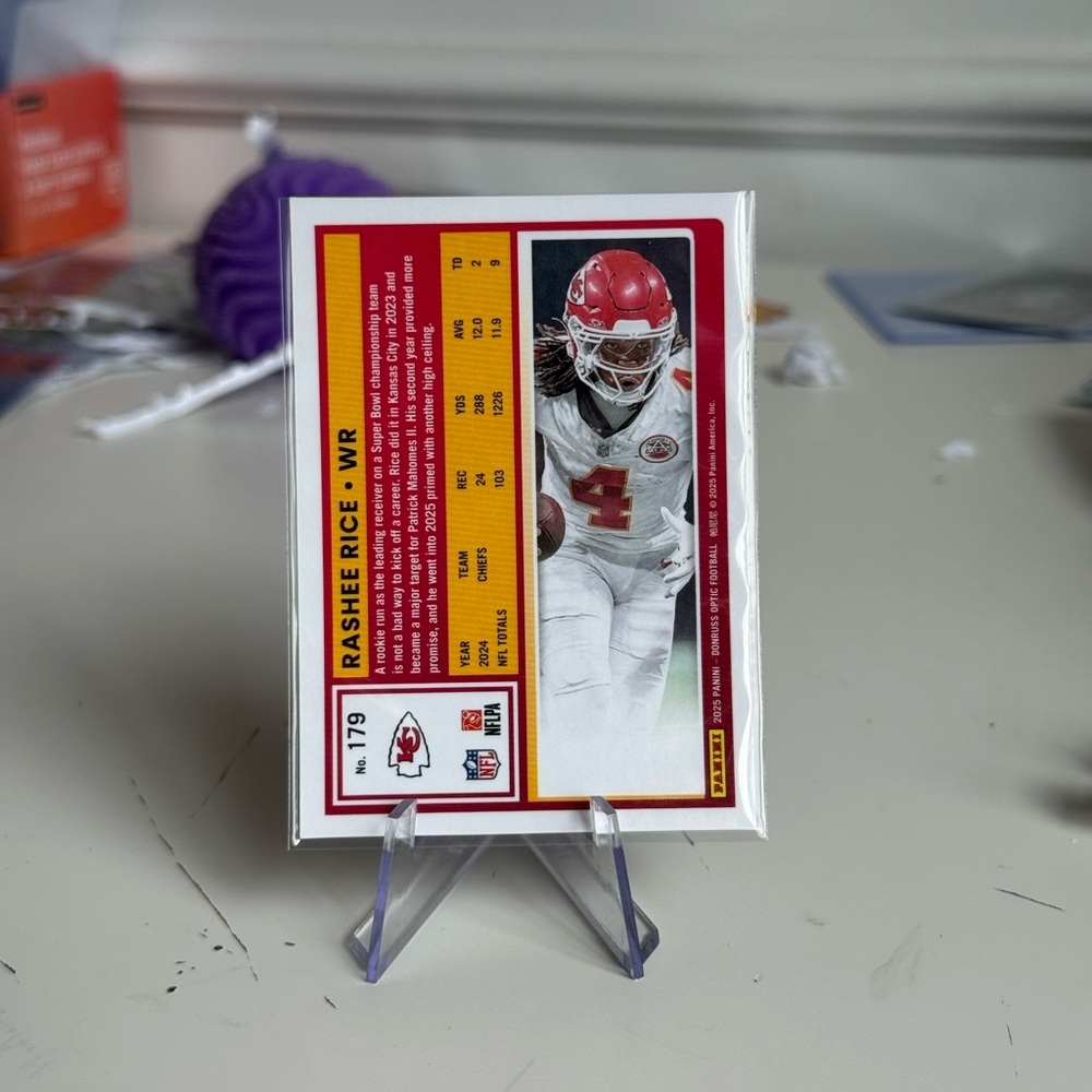 🔥 2025 Rashee Rice Panini Donruss Optic Card. Kansas City chiefs - Picture 2 of 2
